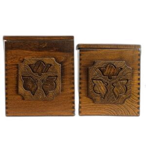 Vintage 70s Wood Canisters